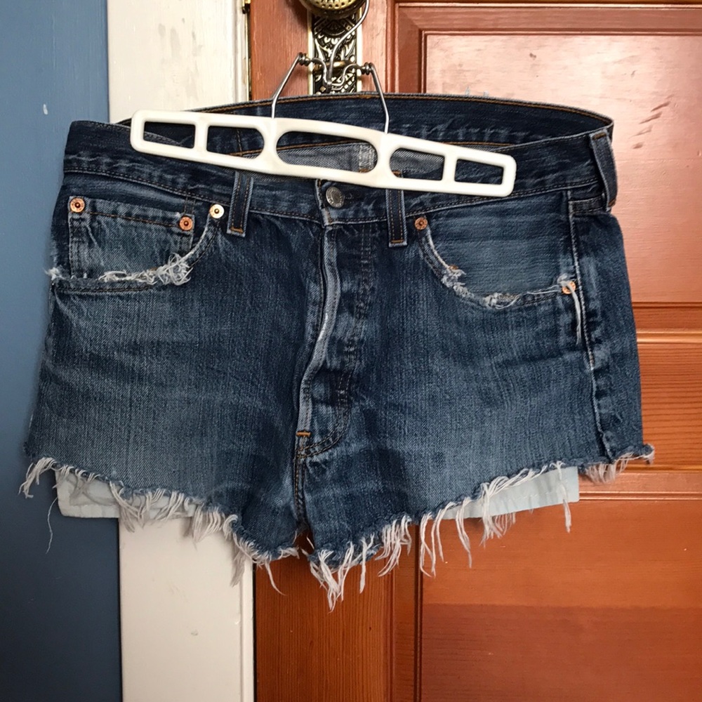 Levi's medium wash jean shorts